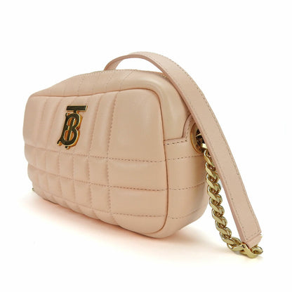 Burberry Shoulder Bag Leather Pink Mini Roller Women