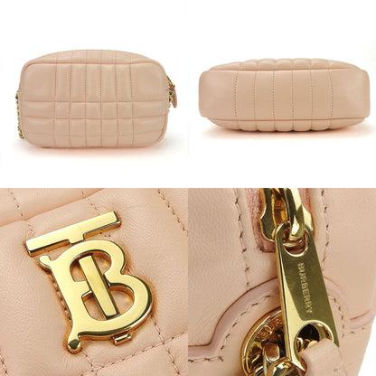 Burberry Shoulder Bag Leather Pink Mini Roller Women