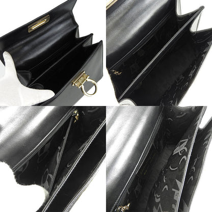 Salvatore Ferragamo Handbag Af-21-2181 Leather Black Gancini Women