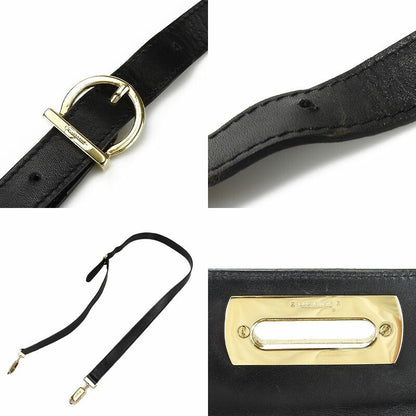 Salvatore Ferragamo Handbag Af-21-2181 Leather Black Gancini Women