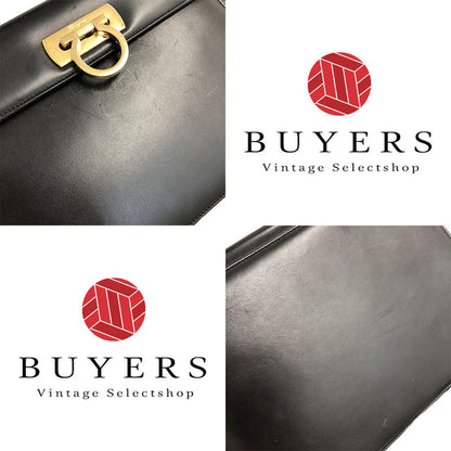 Salvatore Ferragamo Handbag Af-21-2181 Leather Black Gancini Women