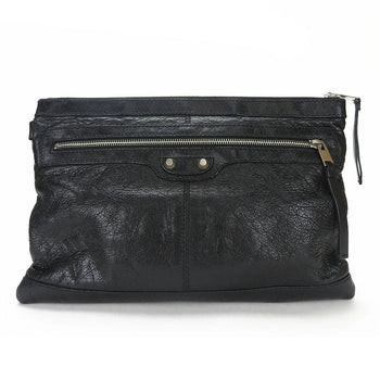 Balenciaga Clutch Bag 273022 Leather Black Clip M Classic Women(Unisex)