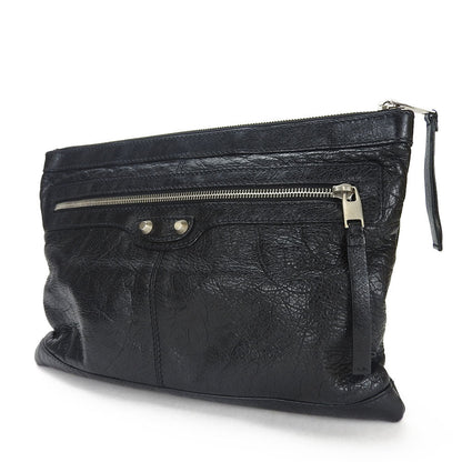 Balenciaga Clutch Bag 273022 Leather Black Clip M Classic Women(Unisex)
