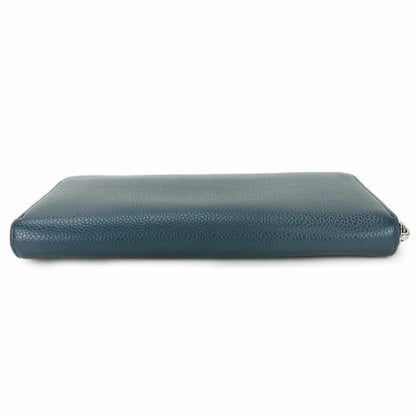 Chanel Long Wallet Purse Caviar Skin Blue Coco Mark