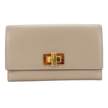 Fendi Bifold Wallet 8M0308 Leather Beige Peekaboo