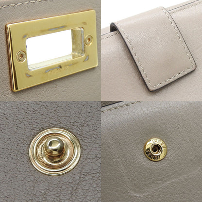 Fendi Bifold Wallet 8M0308 Leather Beige Peekaboo
