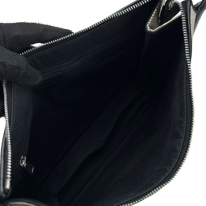 Bally Shoulder Bag Canvas, Leather Black Women