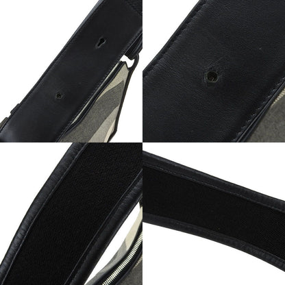 Bally Shoulder Bag Canvas, Leather Black Women