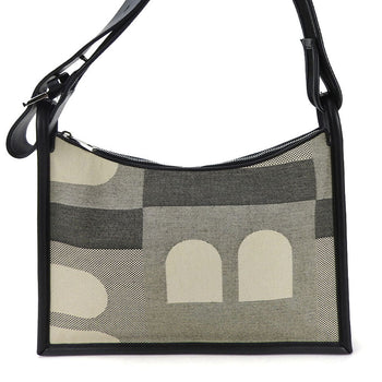 Bally Shoulder Bag Canvas, Leather Black Women