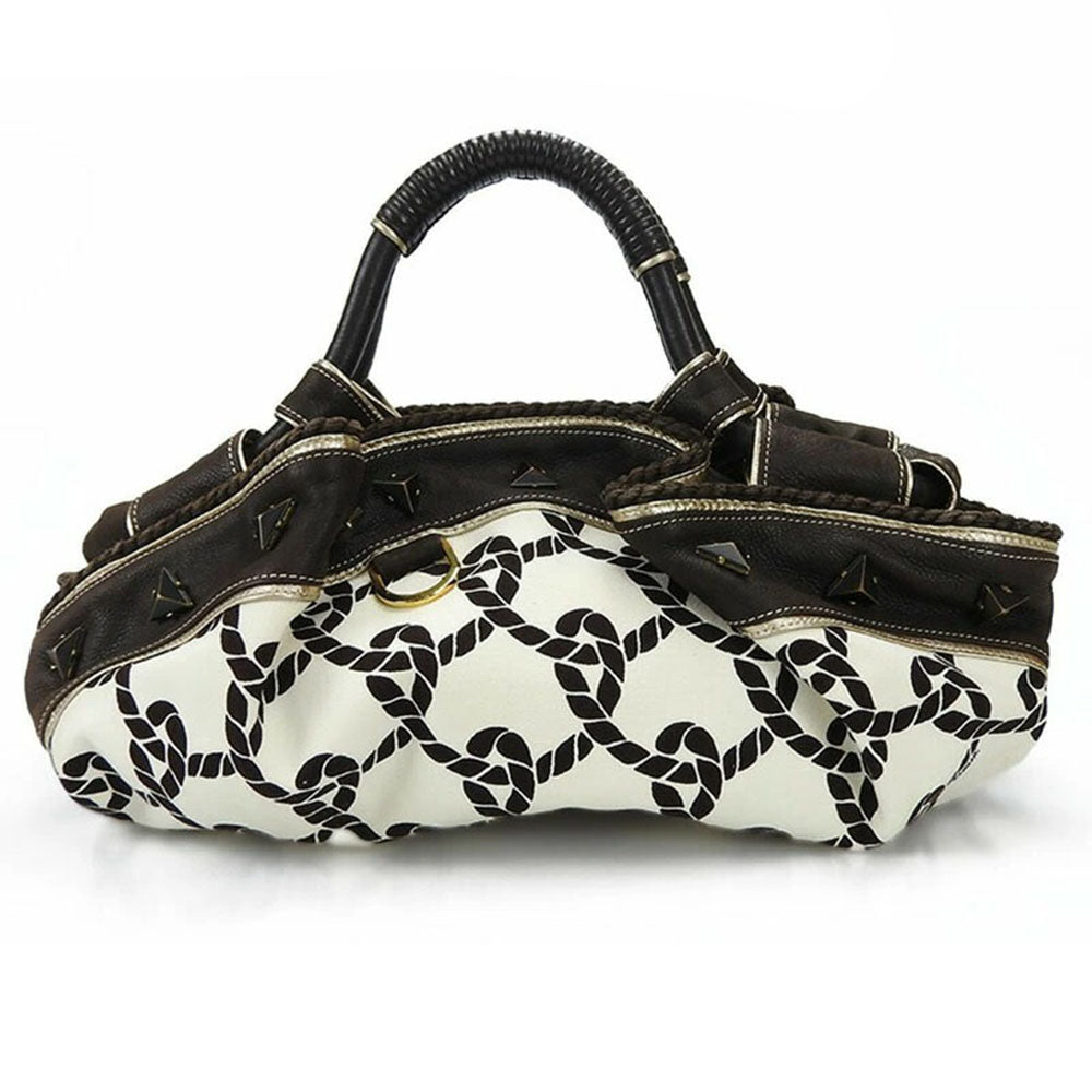 Loewe Handbag Leather, Canvas Dark Brown Anagram Nappa Aire Women