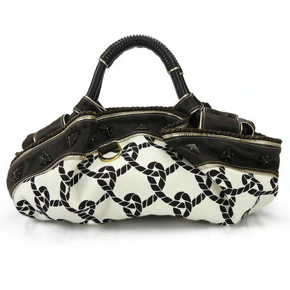 Loewe Handbag Leather, Canvas Dark Brown Anagram Nappa Aire Women