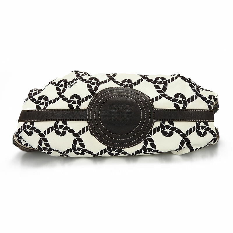 Loewe Handbag Leather, Canvas Dark Brown Anagram Nappa Aire Women