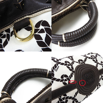 Loewe Handbag Leather, Canvas Dark Brown Anagram Nappa Aire Women