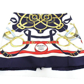 Hermes Scarf 100% Silk Navy/Gold/Red/White Scarf Carre90 Eperon D Or Women