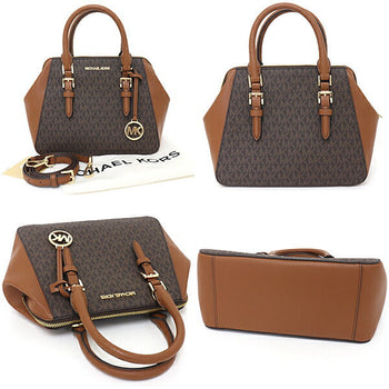 Michael Kors Handbag Pvc Coated Canvas Brown Signature 2Way