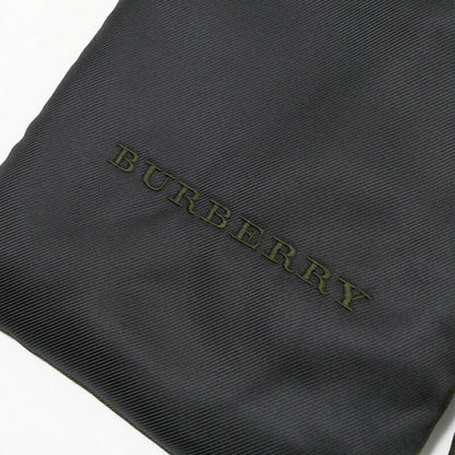 Burberry Scarf Silk, Polyester/Filling=Batting Black Long Scarf Embroidered Logo Mens