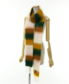 Loewe Scarf Mohair, Wool Multicolor Fringe Long Scarf Women(Unisex)