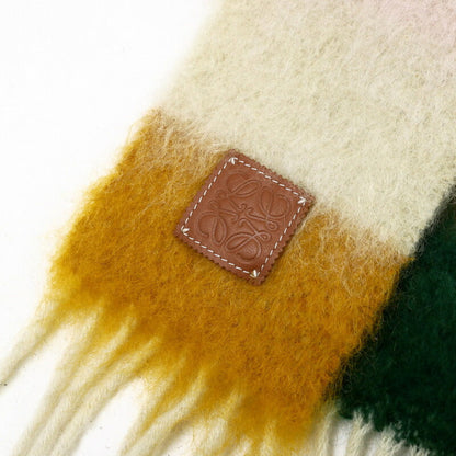 Loewe Scarf Mohair, Wool Multicolor Fringe Long Scarf Women(Unisex)