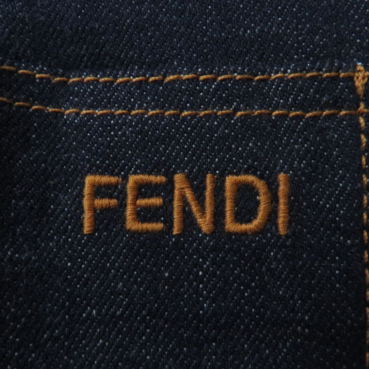 Fendi Denim Jacket 98% Cotton, 2% Elastane Indigo X Brown Women 40