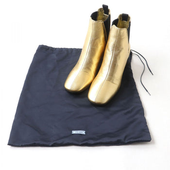 Prada Boots Leather Gold X Black Women 35