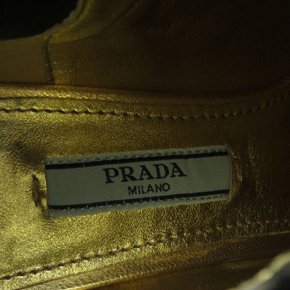 Prada Boots Leather Gold X Black Women 35