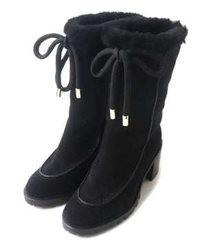 Jimmy Choo Boots Suede, Leather Black Women 34