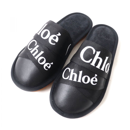 Chloe Mule Canvas, Rubber, Leather Black X White Women 36