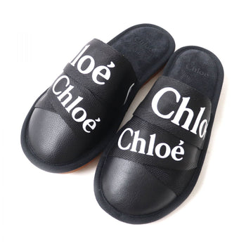 Chloe Mule Canvas, Rubber, Leather Black X White Women 36