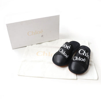 Chloe Mule Canvas, Rubber, Leather Black X White Women 36