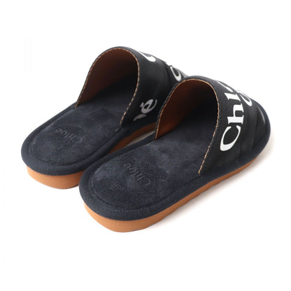 Chloe Mule Canvas, Rubber, Leather Black X White Women 36