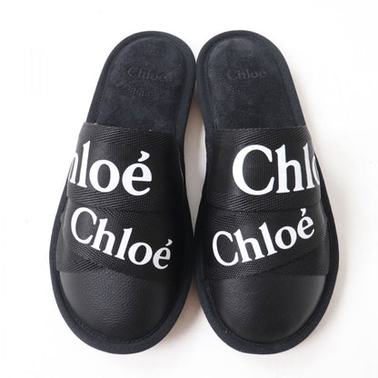 Chloe Mule Canvas, Rubber, Leather Black X White Women 36