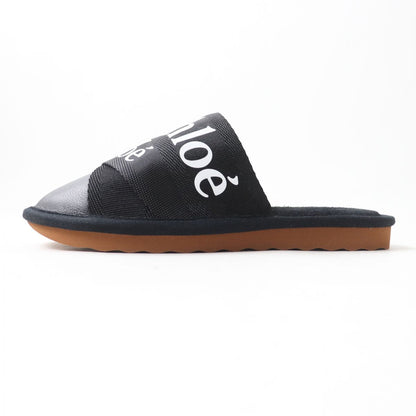 Chloe Mule Canvas, Rubber, Leather Black X White Women 36