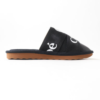 Chloe Mule Canvas, Rubber, Leather Black X White Women 36