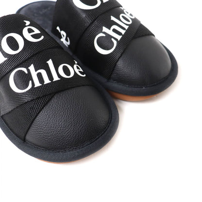 Chloe Mule Canvas, Rubber, Leather Black X White Women 36