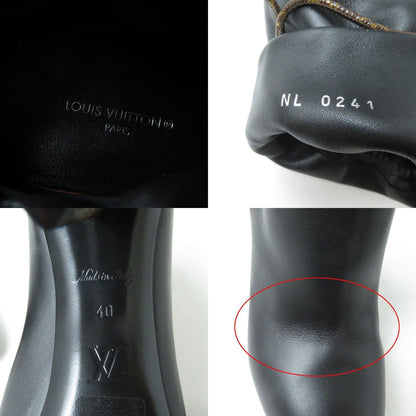 Louis Vuitton Boots Leather Black Women 40