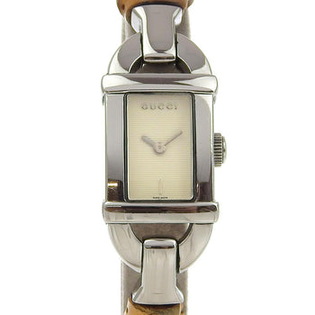 Gucci Watches Quartz 6800L Stainless Steel, Bamboo Beige Ivory Dial Women