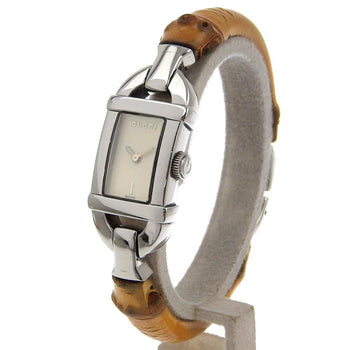 Gucci Watches Quartz 6800L Stainless Steel, Bamboo Beige Ivory Dial Women