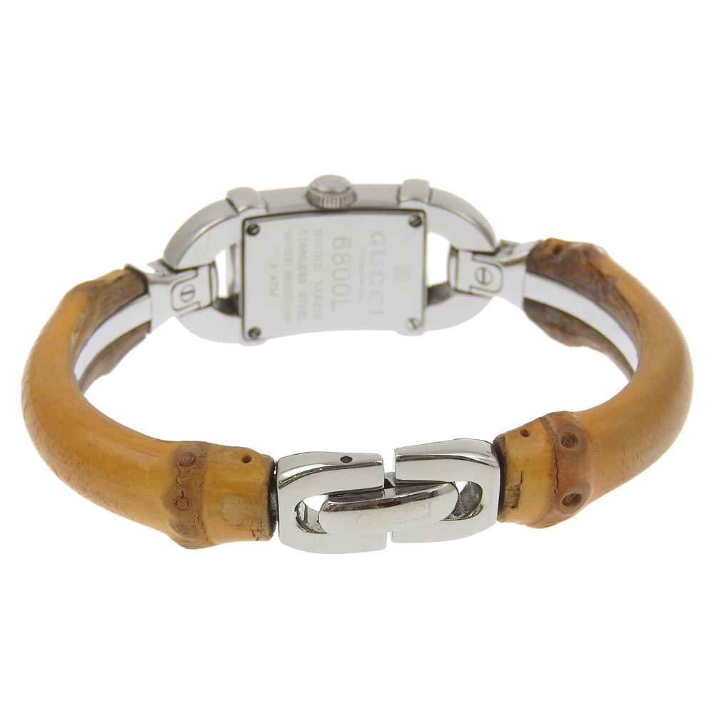 Gucci Watches Quartz 6800L Stainless Steel, Bamboo Beige Ivory Dial Women