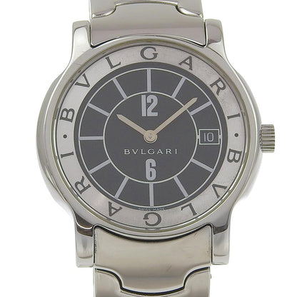 Bvlgari Watches Quartz St35S Stainless Steel Black Solo Tempo Black Dial Mens