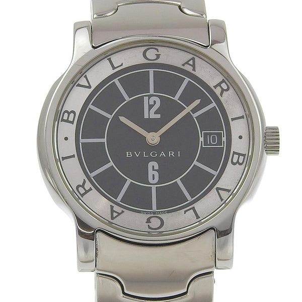Bvlgari Watches Quartz St35S Stainless Steel Black Solo Tempo Black Dial Mens