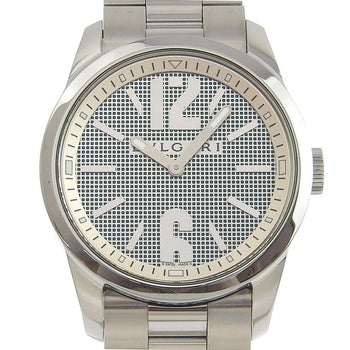 Bvlgari Watches Quartz St37S Stainless Steel Silver Solo Tempo Black Dial Mens