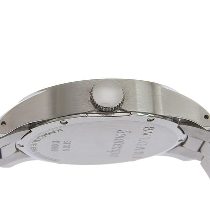Bvlgari Watches Quartz St37S Stainless Steel Silver Solo Tempo Black Dial Mens