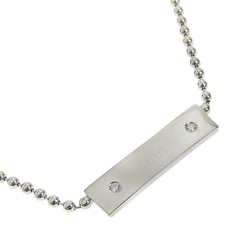 Gucci Necklace K18 White Gold, Diamond Silver Unisex(Unisex)
