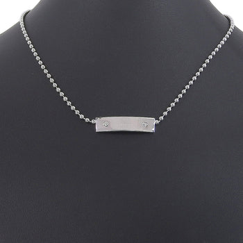 Gucci Necklace K18 White Gold, Diamond Silver Unisex(Unisex)