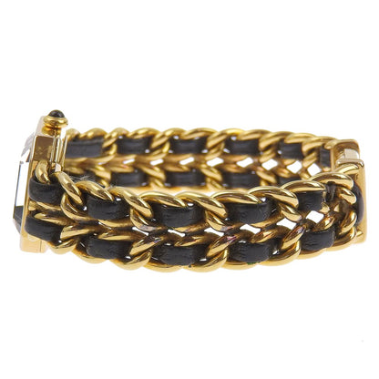Chanel Watches Quartz H0001 Plated Gold , Leather Black Premiere L Black Dial Women