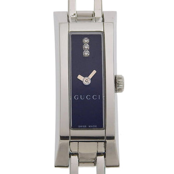 Gucci Watches Quartz 110 Stainless Steel Silver 3P Diamond Black Dial Women