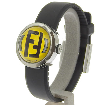 Fendi Watches Quartz 8010L Stainless Steel, Rubber Silver Boothra Yellow Dial Women