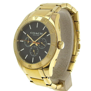 Coach Watches Quartz Ca133.2.95.1754 Plated Gold Black Day Date Black Dial Mens