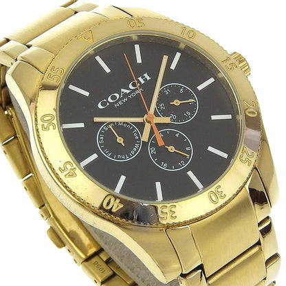 Coach Watches Quartz Ca133.2.95.1754 Plated Gold Black Day Date Black Dial Mens