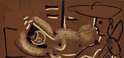 Pablo Picasso, The Aubade With Guitarist (Orozco 214), Grabados Al Linleo, Linocut